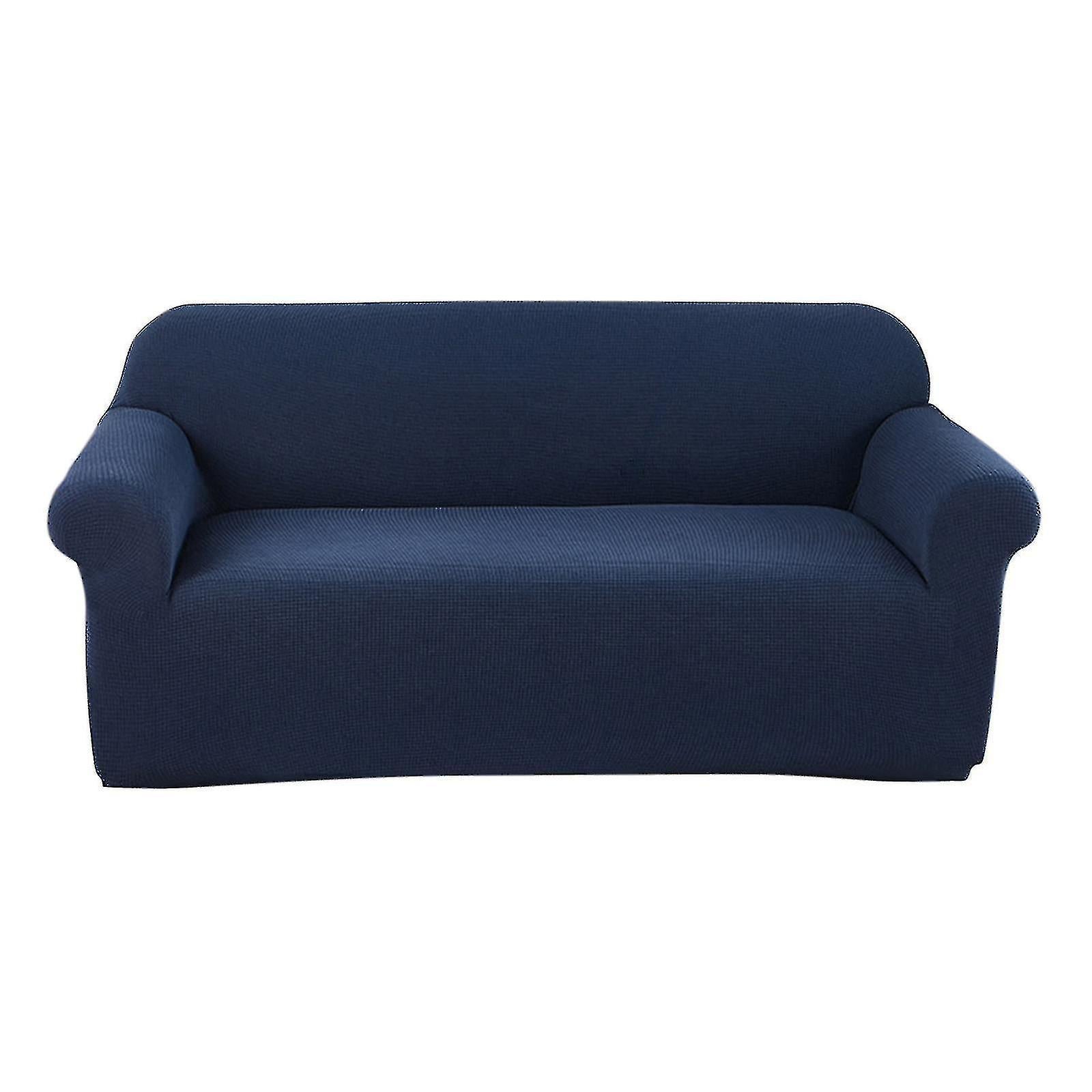 2 Seater Sofa Cushion Cover Sofa Towel Cloth Sofa Slipcover - Dark Blue - Image 1