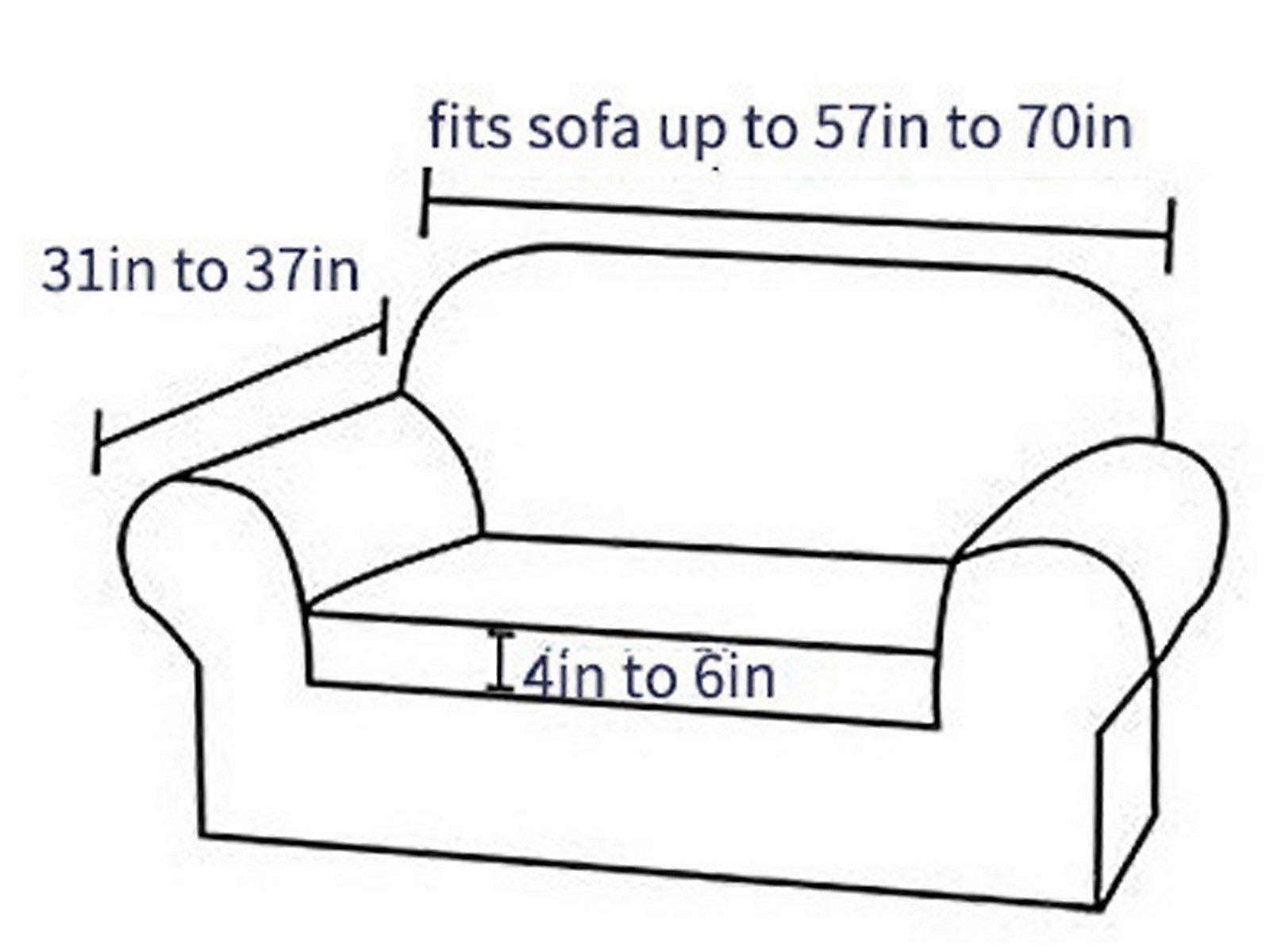 Stretch Sofa Cover for 2 Seats - Grey Slipcover - Image 2