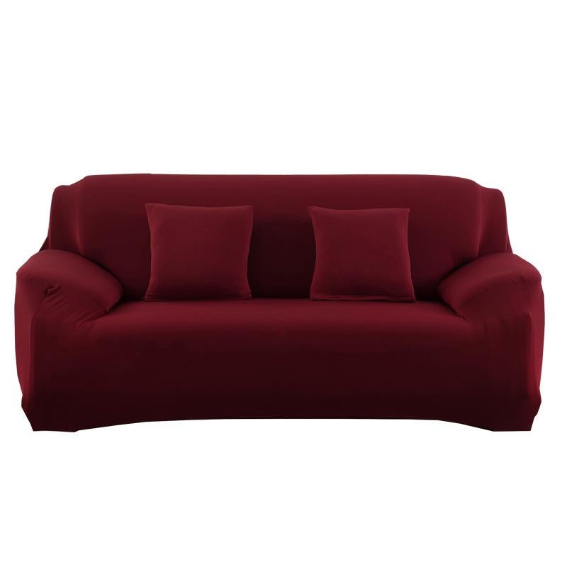 2 Seater Square Stretch Sofa Cover with Armrests and Cushion Covers - Image 1