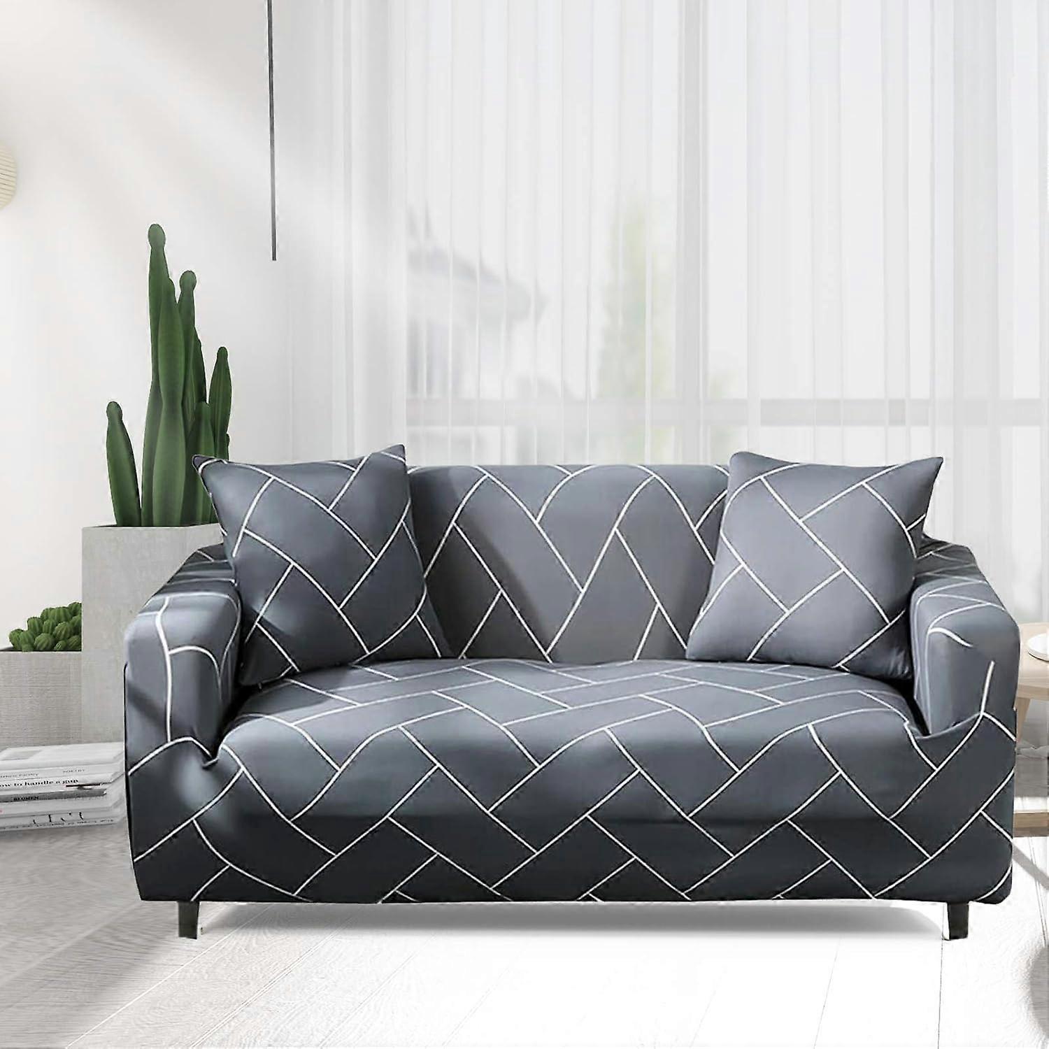 Stretch Sofa Cover 2 Seater with Armrests 110-160cm - Image 2