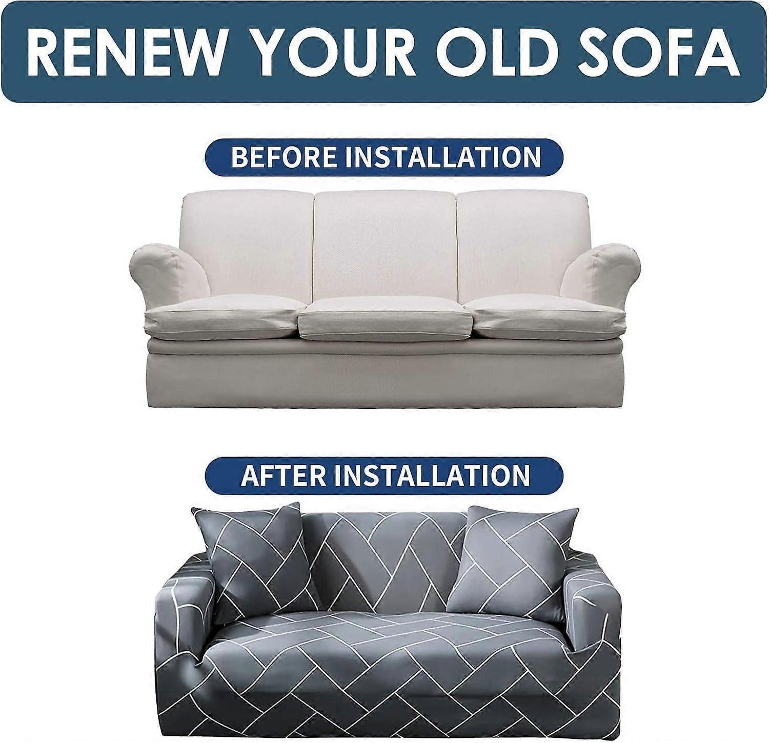 Stretch Sofa Cover 2 Seater with Armrests 110-160cm - Image 5