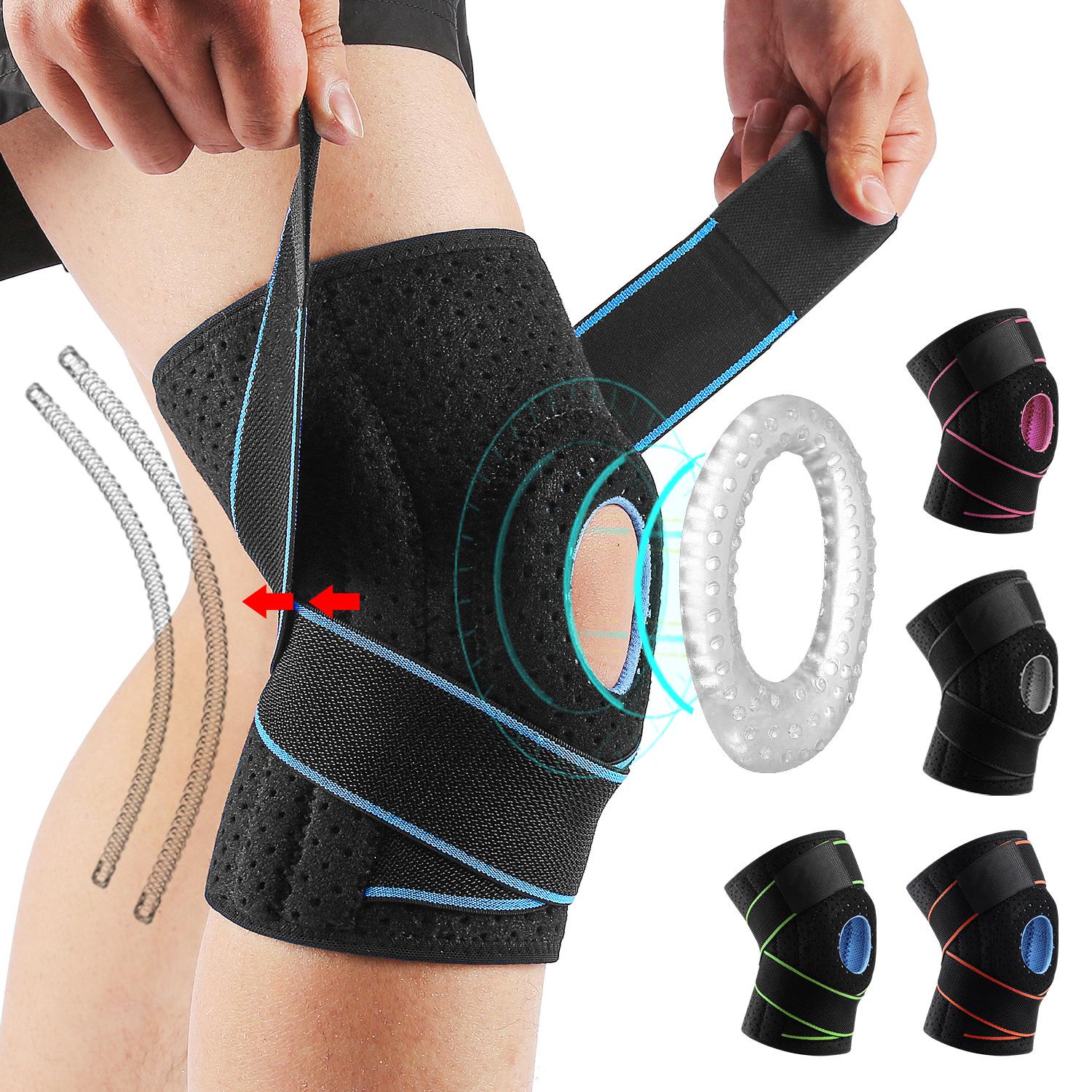 Adjustable Knee Brace with Patella Gel Pads - Open Patella Compression Wrap - Image 2