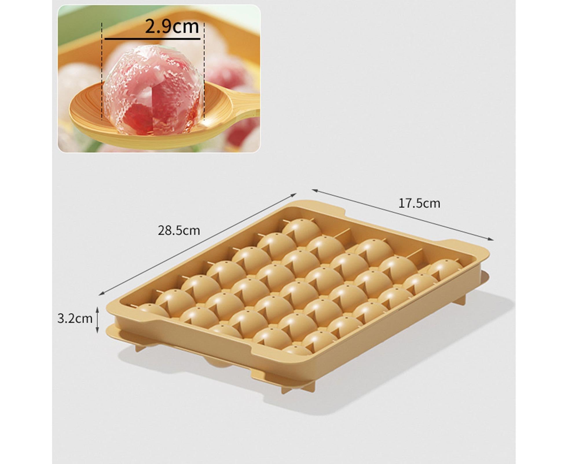 Ice Cube Mold Compartment Large Capacity PP Multi-grid Lidded Ice Ball Maker Kitchen Supplies-Yellow - Image 4