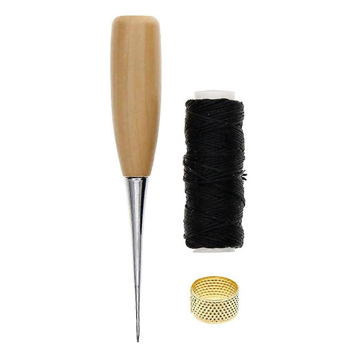 Sewing Awl Set - Leather Craft Stitching Tools for DIY Shoe Repair & Leather Projects - Image 2