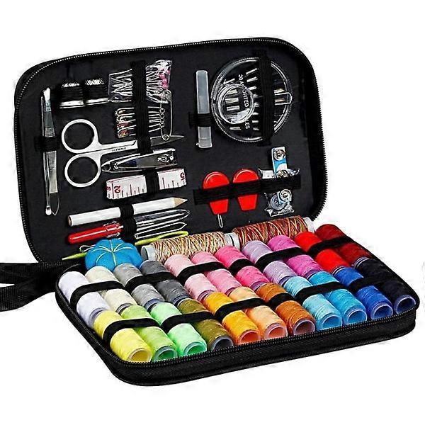 98pcs Sewing Kit - Multi-Color Threads, Needles, Scissors, Tape & Splitter - Image 1
