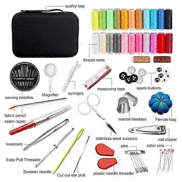 98pcs Sewing Kit - Multi-Color Threads, Needles, Scissors, Tape & Splitter - Image 2