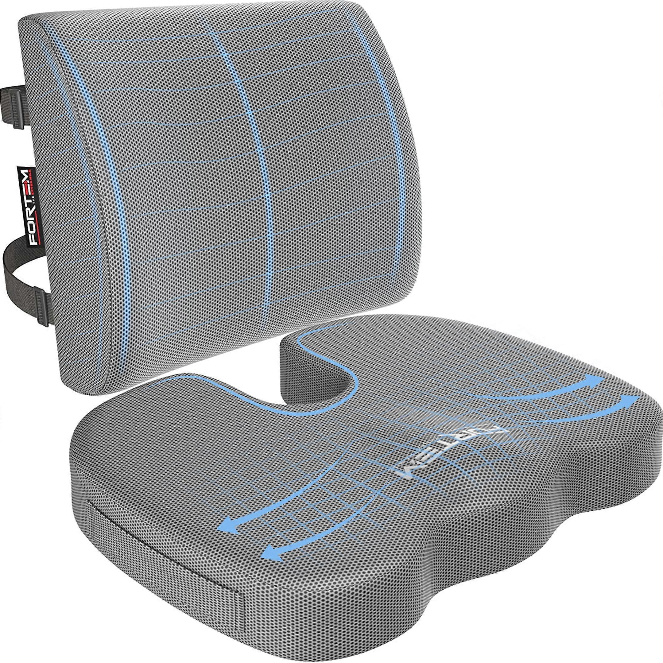 Orthopedic Seat Cushion - Memory Foam Lumbar Support for Office Chair & Car - Image 1
