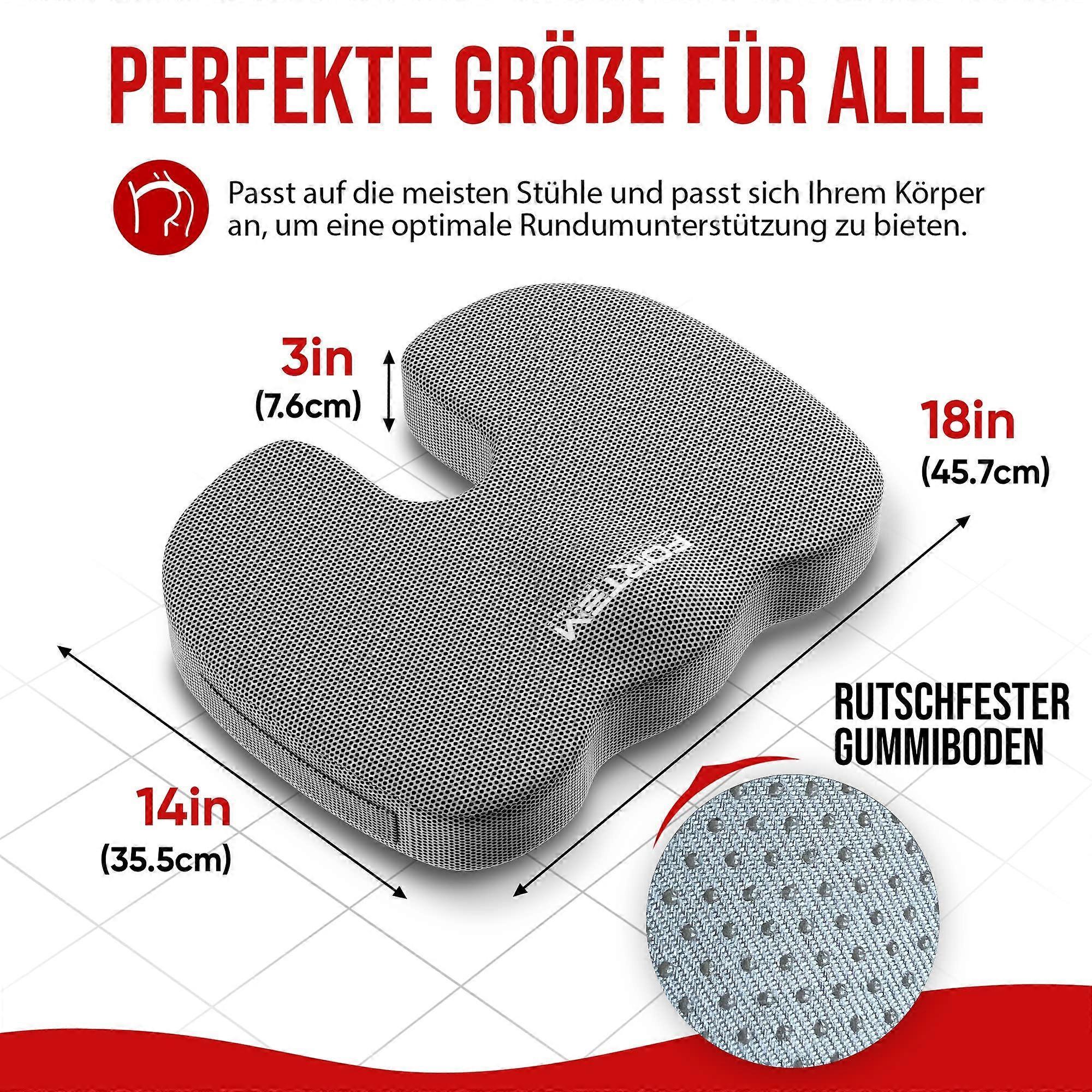 Orthopedic Seat Cushion - Memory Foam Lumbar Support for Office Chair & Car - Image 3