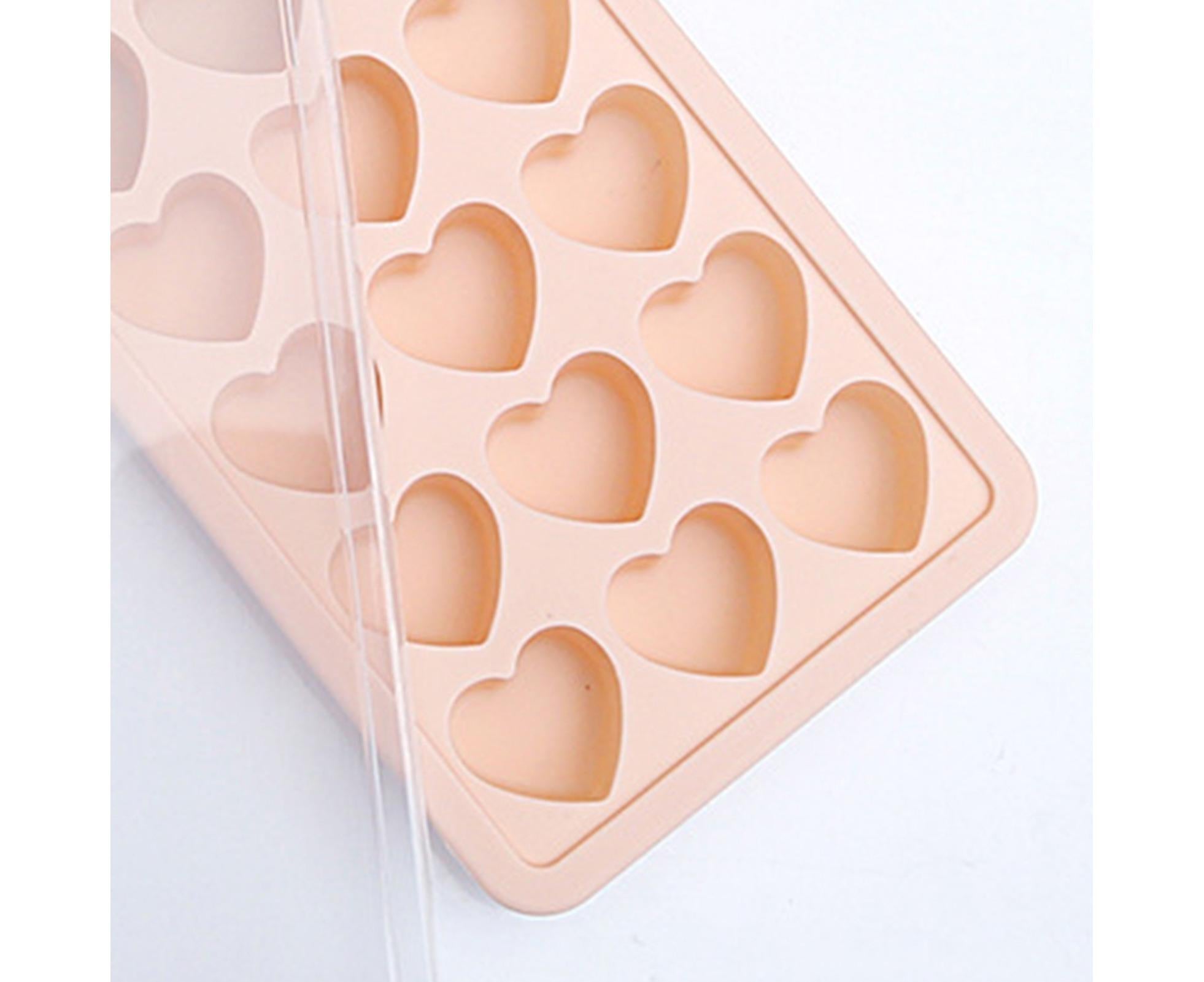 Ice Mold Portable Easy Clean Silicone Anti-slip Heart-shaped 21 Grids Ice Cube Mould for Home-Pink - Image 2