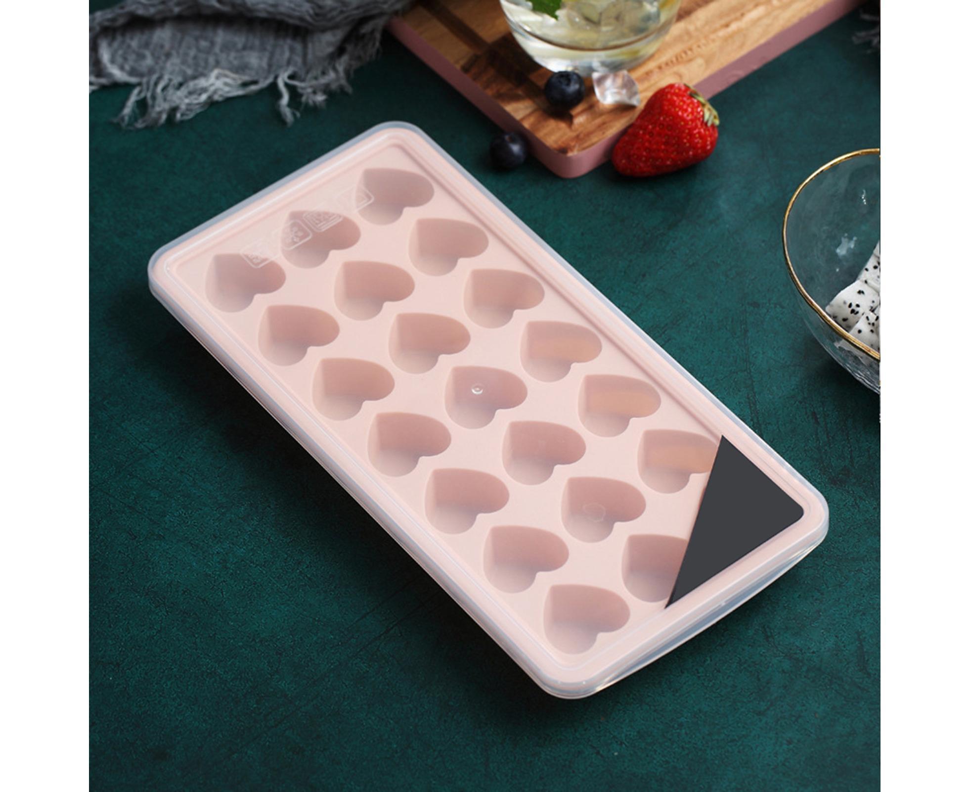 Ice Mold Portable Easy Clean Silicone Anti-slip Heart-shaped 21 Grids Ice Cube Mould for Home-Pink - Image 5