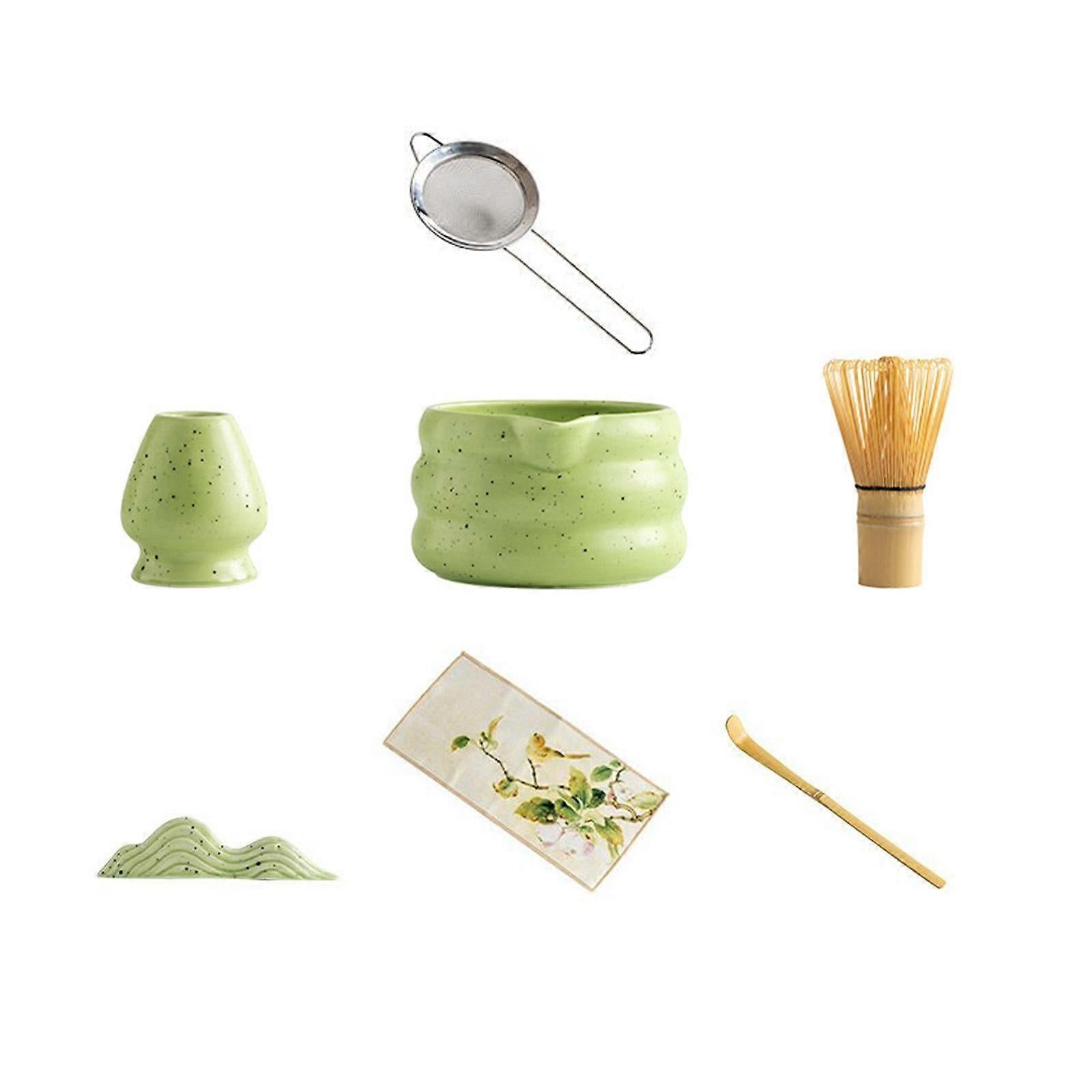 7pcs Matcha Whisk Set - Tea Making Kit with Bamboo Whisk, Scoop & Accessories - Image 1