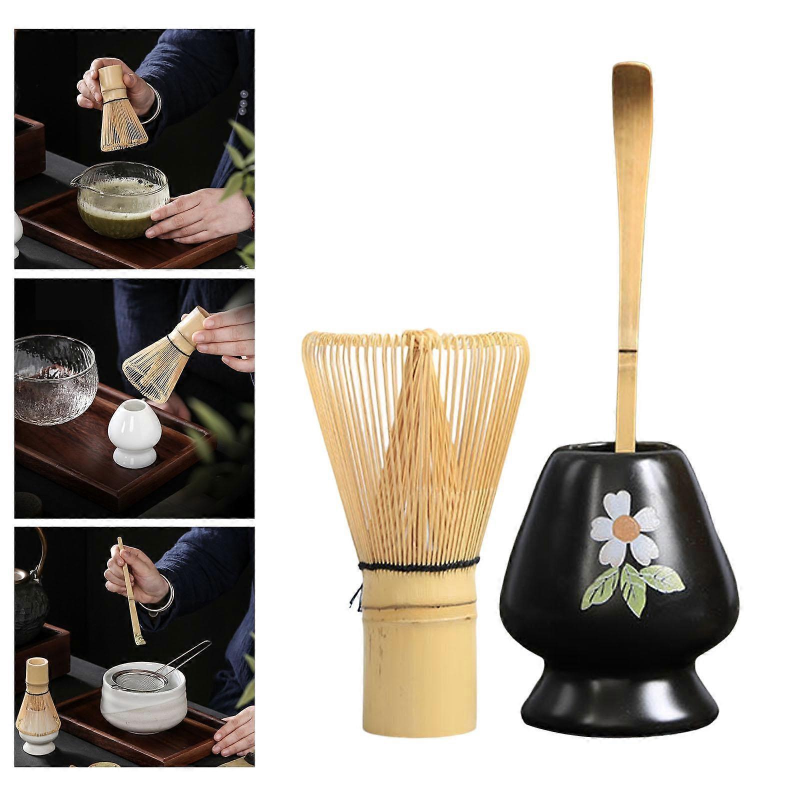 Matcha Whisk Ceremony Set (3pcs) - Whisk, Scoop, Tea Spoon & Bowl - Image 2