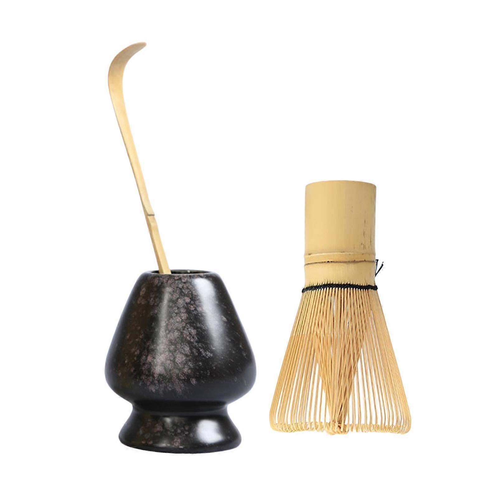 Matcha Whisk Ceremony Set (3pcs) - Whisk, Scoop, Tea Spoon & Bowl - Image 2