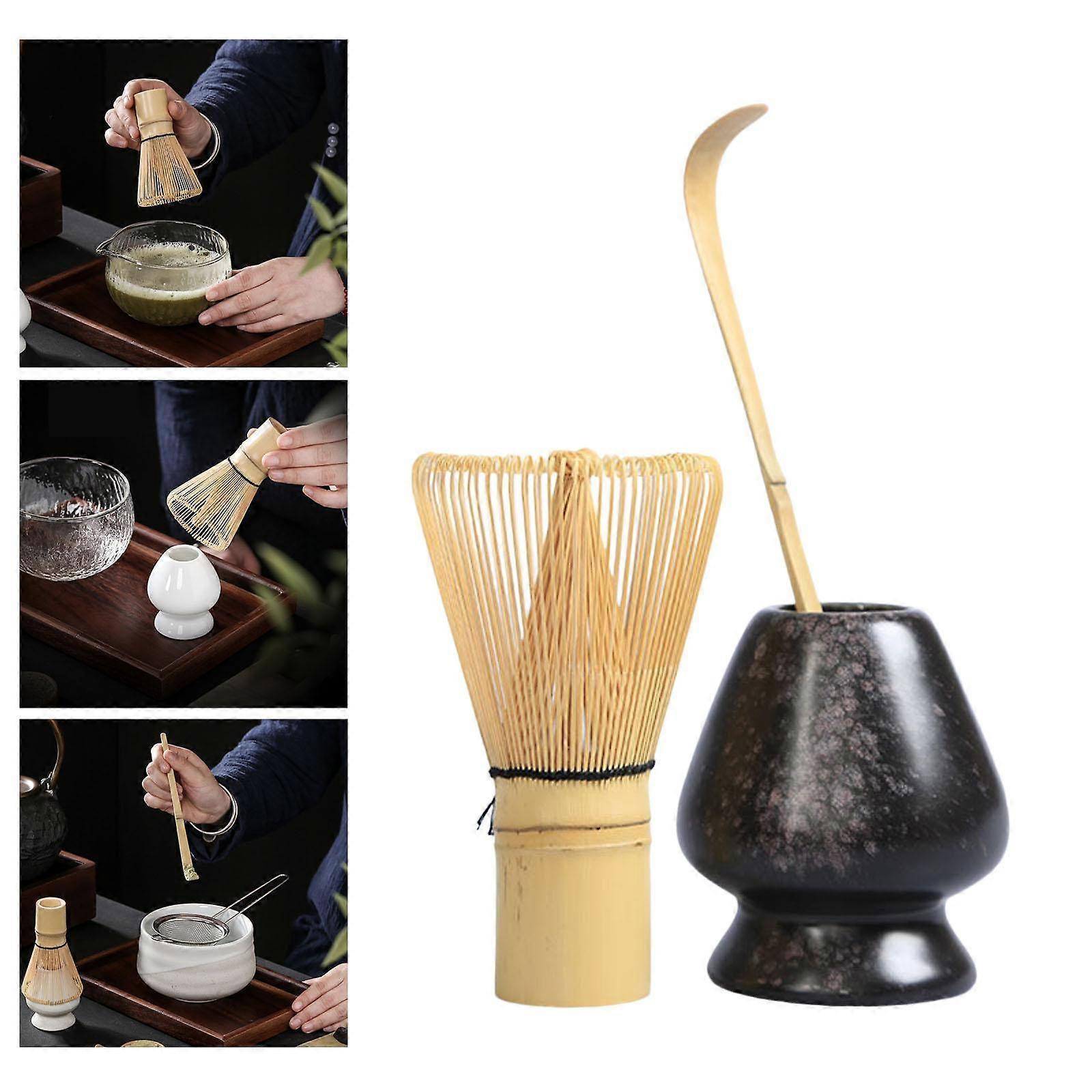 Matcha Whisk Ceremony Set (3pcs) - Whisk, Scoop, Tea Spoon & Bowl - Image 3