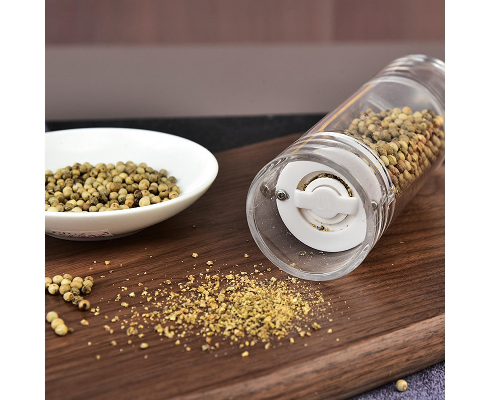 Refillable Pepper Grinder Adjustable Acrylic Minimalist Design Spices Mill Household Supplies-M - Image 2