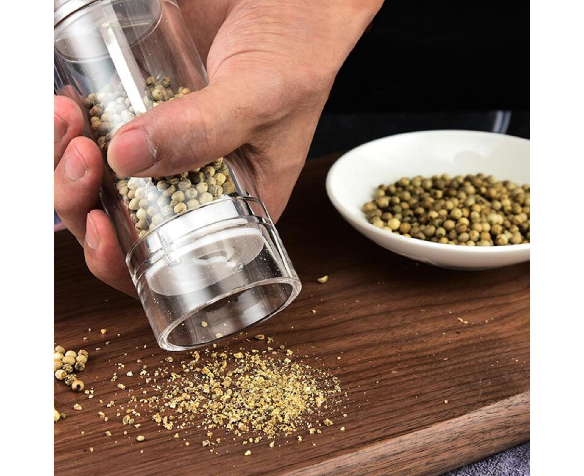 Refillable Pepper Grinder Adjustable Acrylic Minimalist Design Spices Mill Household Supplies-M - Image 3