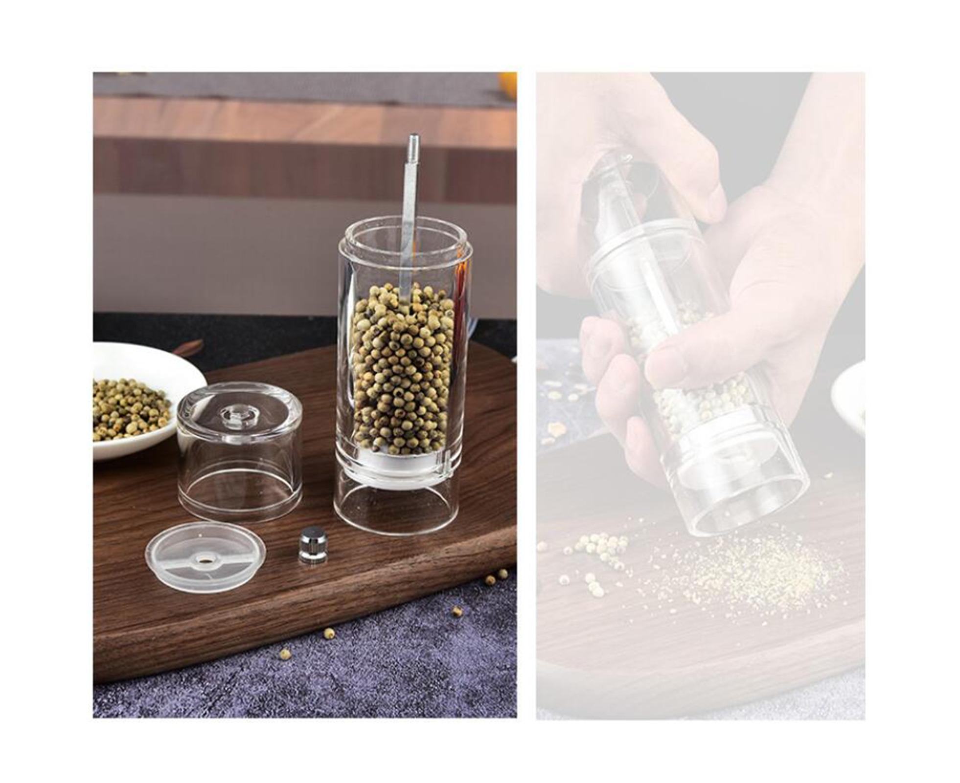Refillable Pepper Grinder Adjustable Acrylic Minimalist Design Spices Mill Household Supplies-M - Image 5