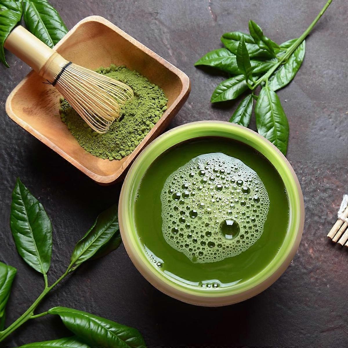 Matcha Kit (5pcs) - Bowl with Spout, Bamboo Whisk, Scoop, Holder, Stainless Sifter - Image 4