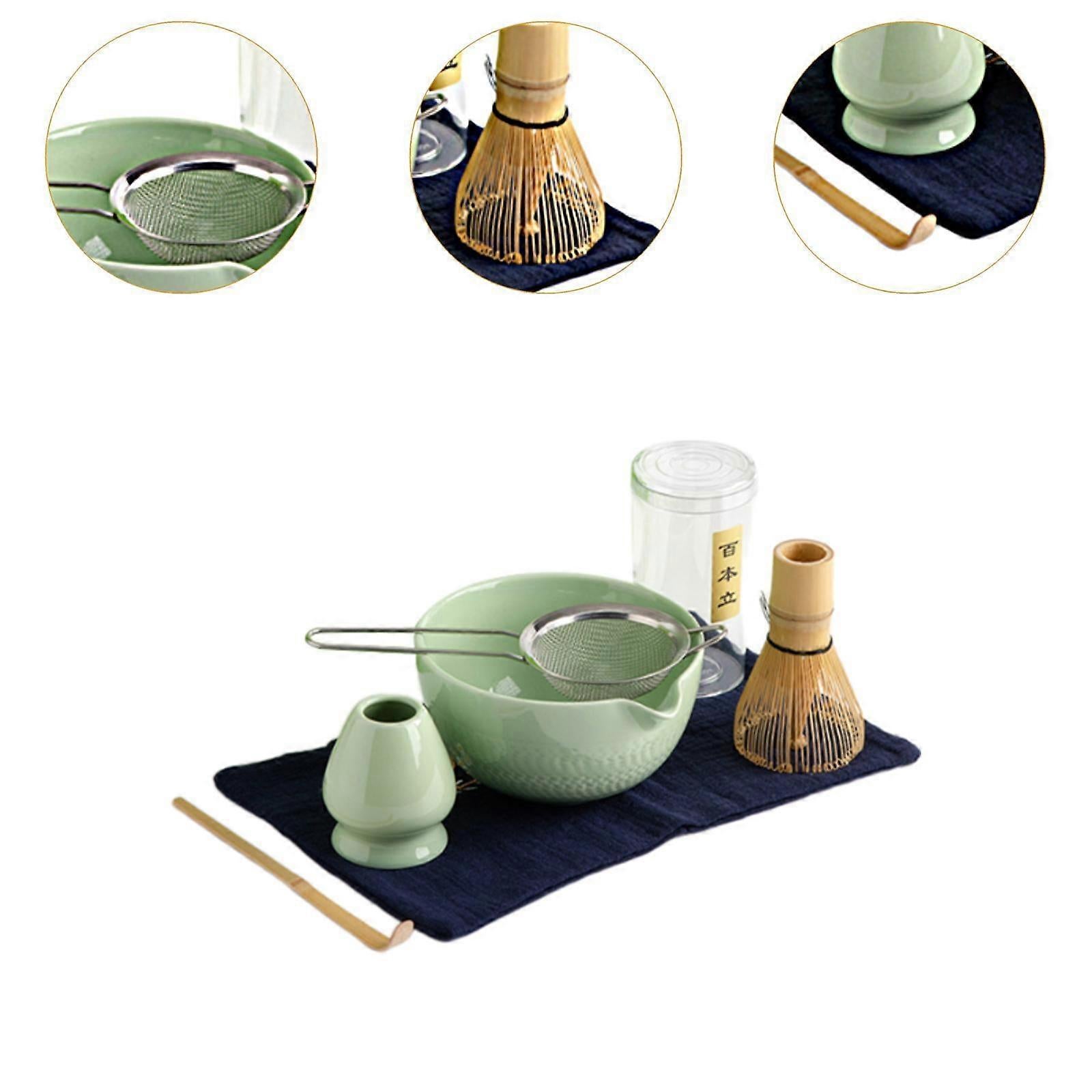 6pcs Matcha Whisk Set - Traditional Bowl, Teaspoon, Portable Sifter - Image 2