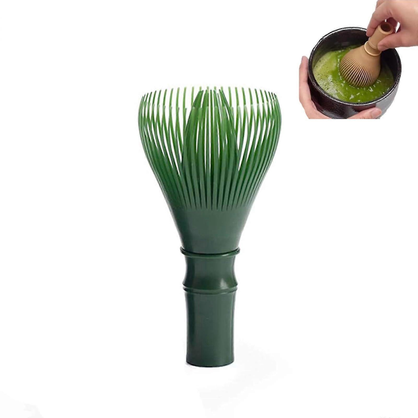 Silicone Matcha Whisk - Green Resin Chasen Brush for Matcha Tea Ceremony, 10cm - Image 1
