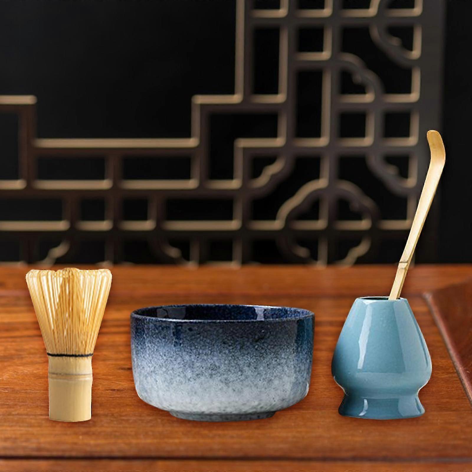 4pcs Matcha Ceremony Set - Bamboo Whisk, Traditional Utensils Kit for Gift/Home - Image 1
