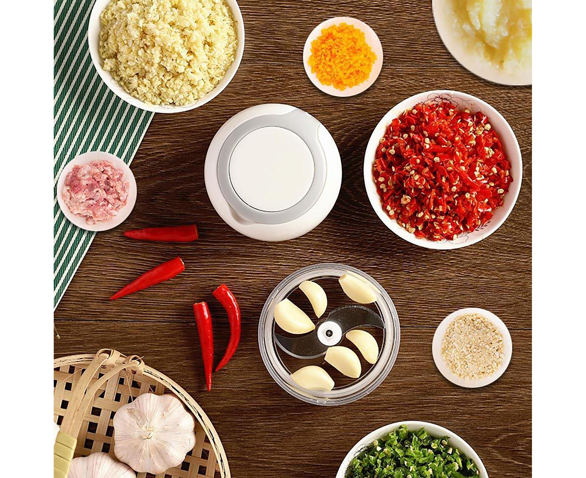 Effective Garlic Blender Multi-use PP Practical Food Grade Materials Garlic Chopper for Home-White - Image 2
