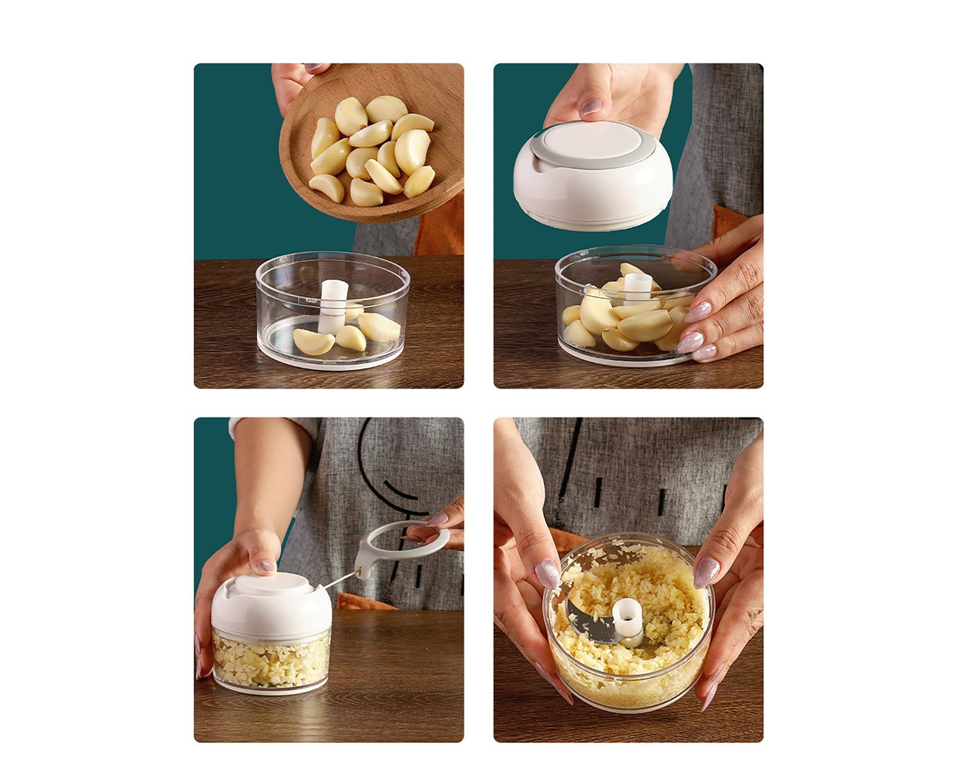 Effective Garlic Blender Multi-use PP Practical Food Grade Materials Garlic Chopper for Home-White - Image 7