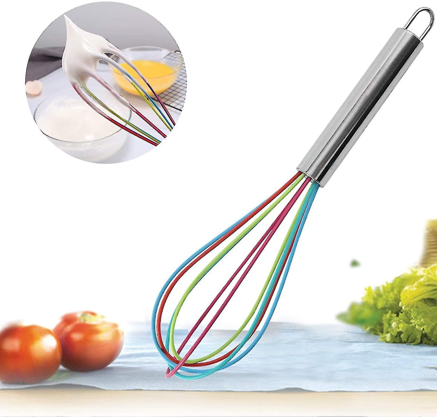 Professional Silicone Whisk Set - 3pcs Stainless Steel Handle Hand Whisk for Kitchen - Image 3
