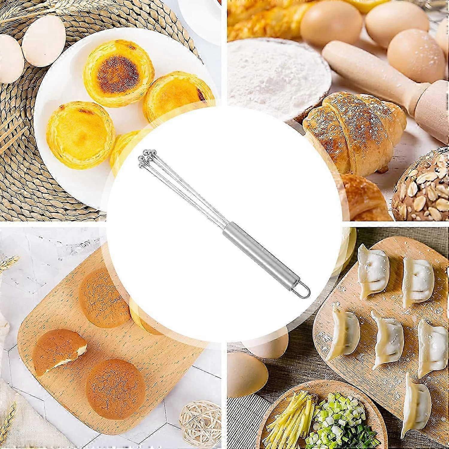 Stainless Wire Egg Whisk - 12inch Kitchen Broom for Mixing, Beating, Cooking - Image 2