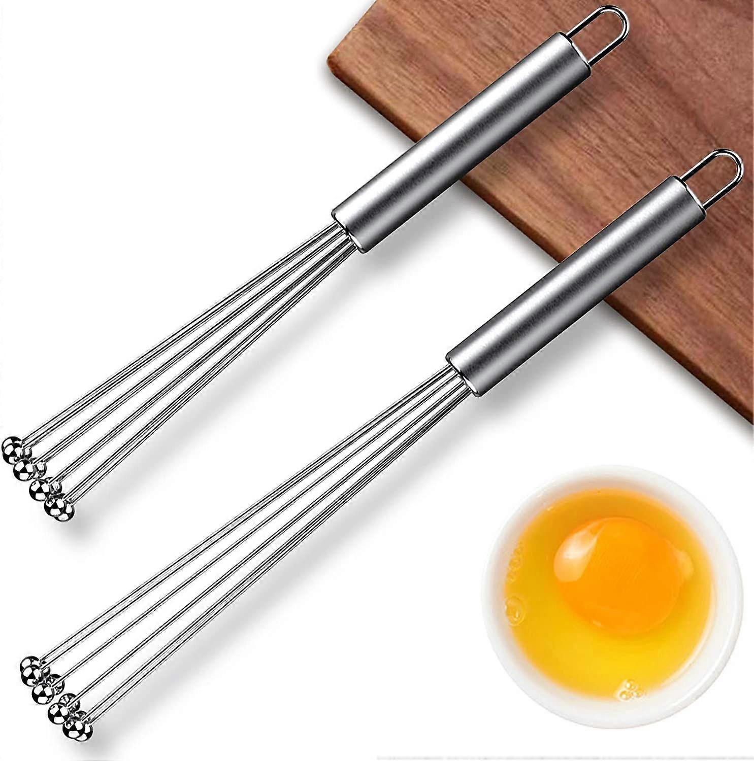 2pcs Stainless Steel Ball Whisk Set - Hand Whisks for Cooking and Mixing - Image 1