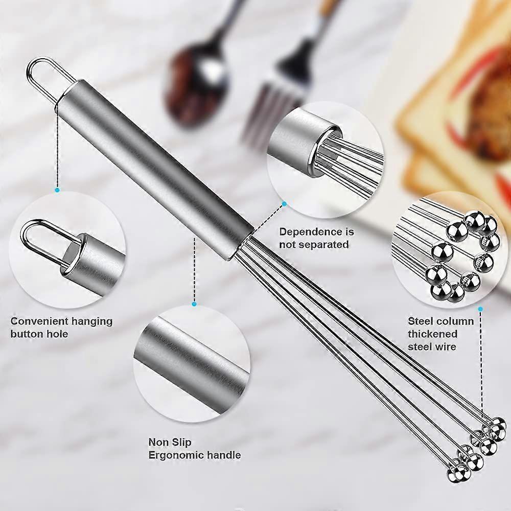 2pcs Stainless Steel Ball Whisk Set - Hand Whisks for Cooking and Mixing - Image 2