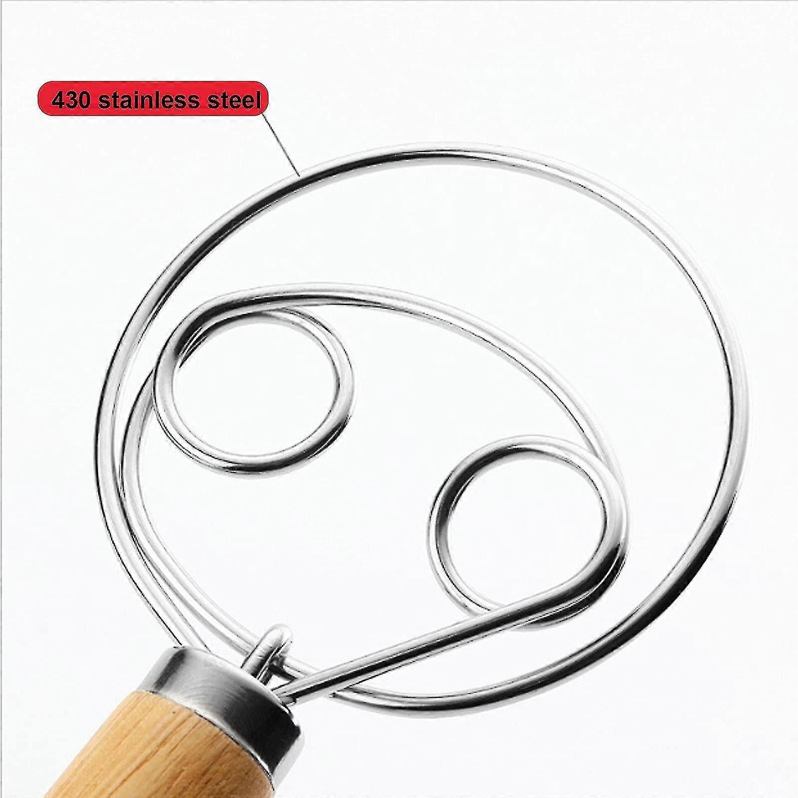 Set of 2 Bread Dough Whisks - Danish Dough Mixer Hand Stirrer - Image 4