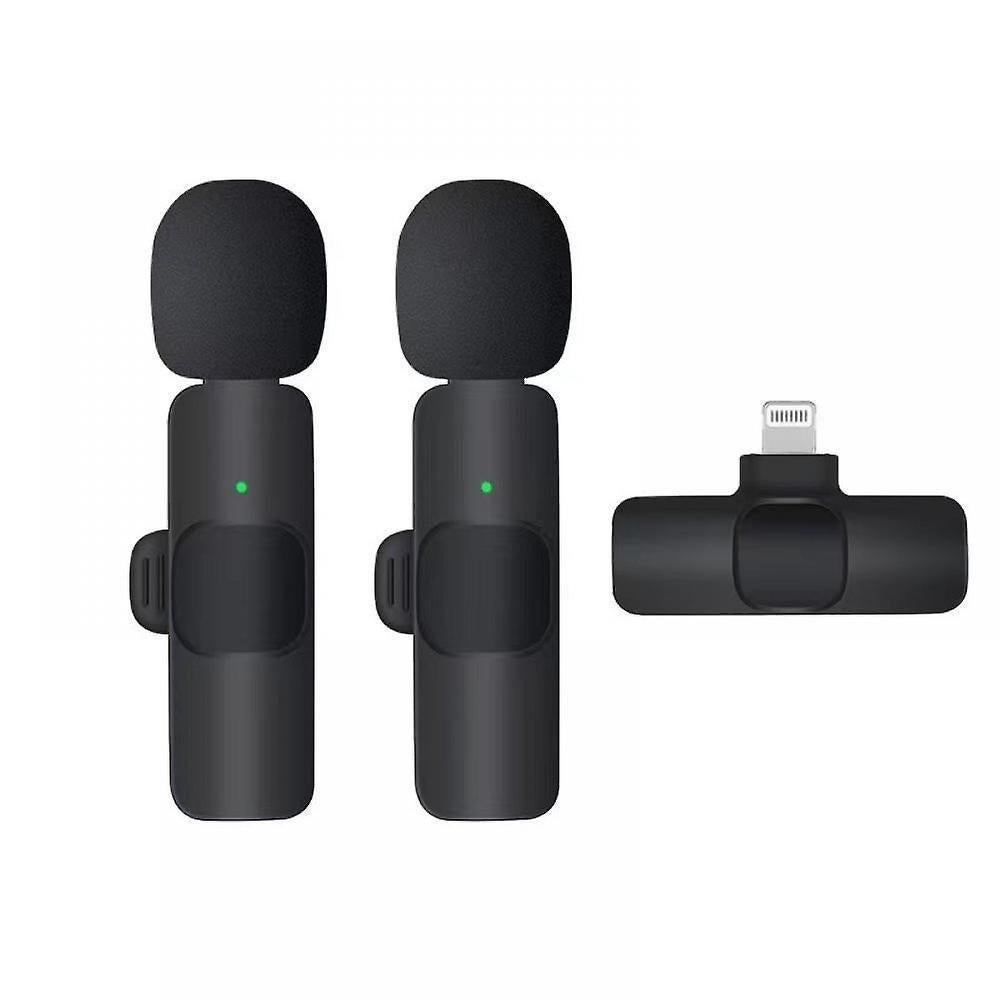 2pcs Wireless Lavalier Microphones - Clip-on Mic for iPhone, iPad, Video, Podcast - Image 1