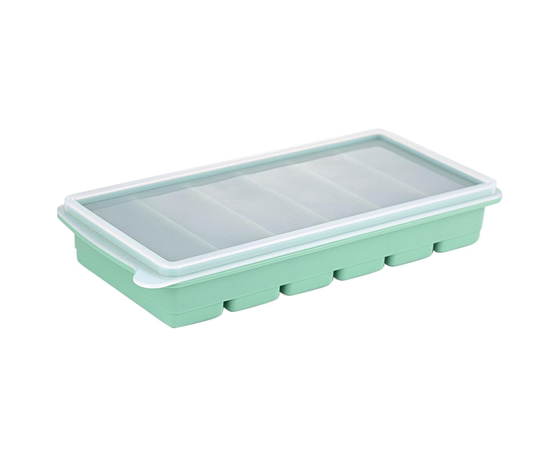 Ice Tray Stretchy 6 Cavities Silicone Low Temperature Resistance Ice Cube Mold Kitchen -Cyan - Image 1