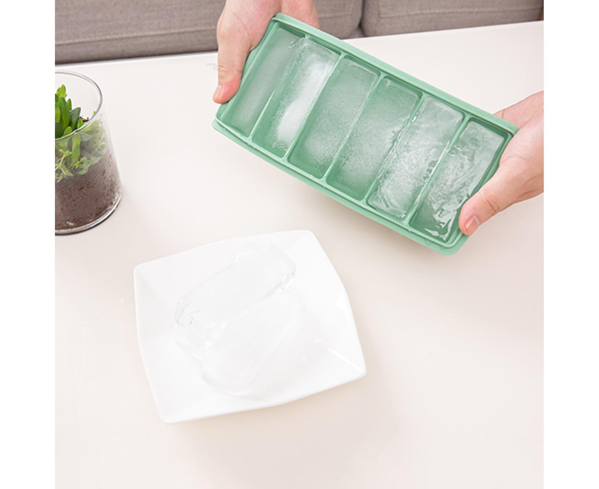 Ice Tray Stretchy 6 Cavities Silicone Low Temperature Resistance Ice Cube Mold Kitchen -Cyan - Image 3
