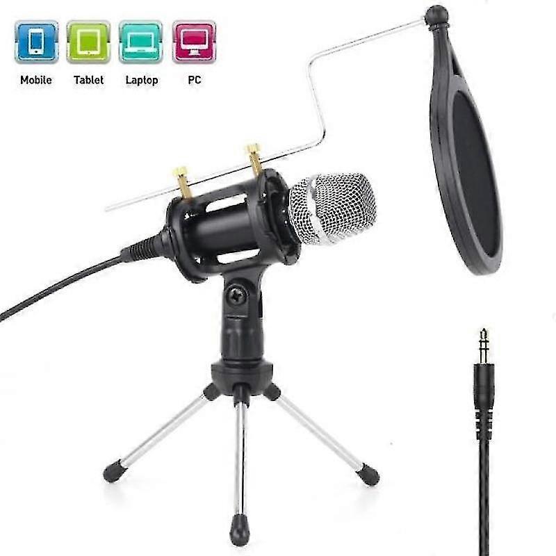 Metal Condenser Microphone Set - PC/Laptop Studio Recording Microphone Kit - Image 1