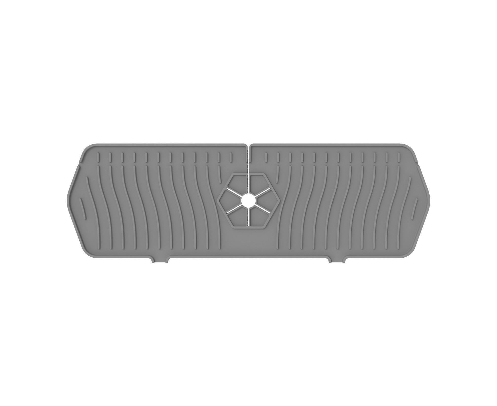 Sink Faucet Mat Silicone Splash-proof Drain Pad-Grey M - Image 1