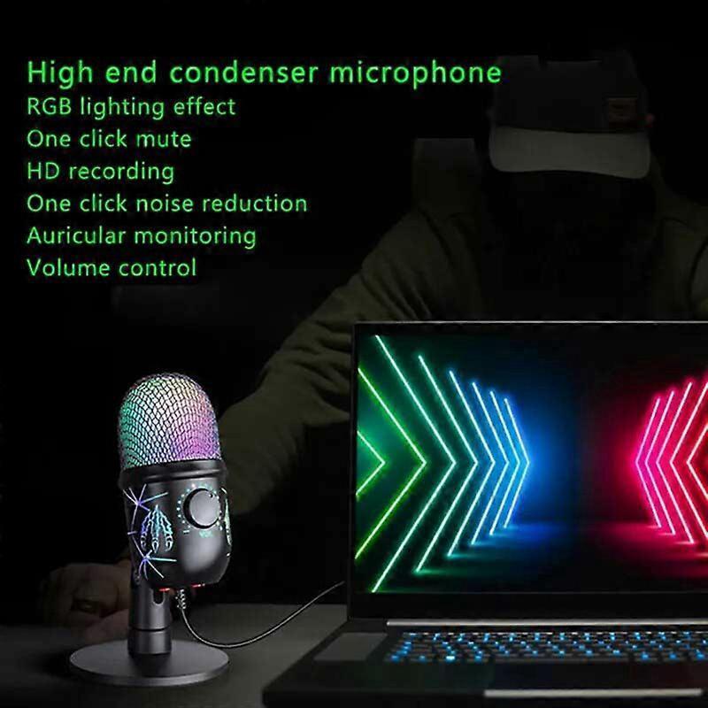 RGB USB Condenser Microphone - Gaming Laptop Recording Microphone - Image 3