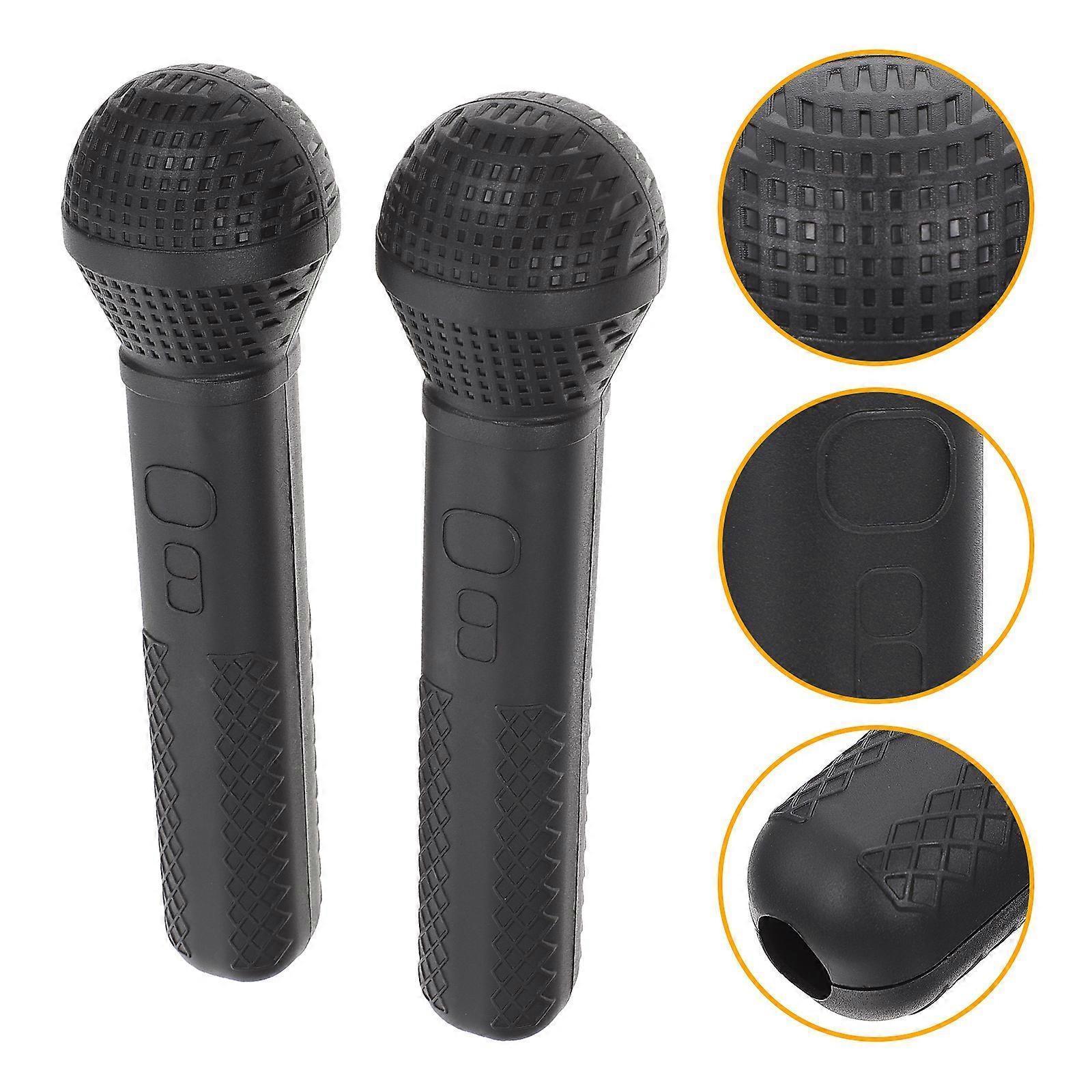 2pcs Plastic Fake Microphone - Pretend Play Handheld Mic and Headset Microphone Set - Image 3