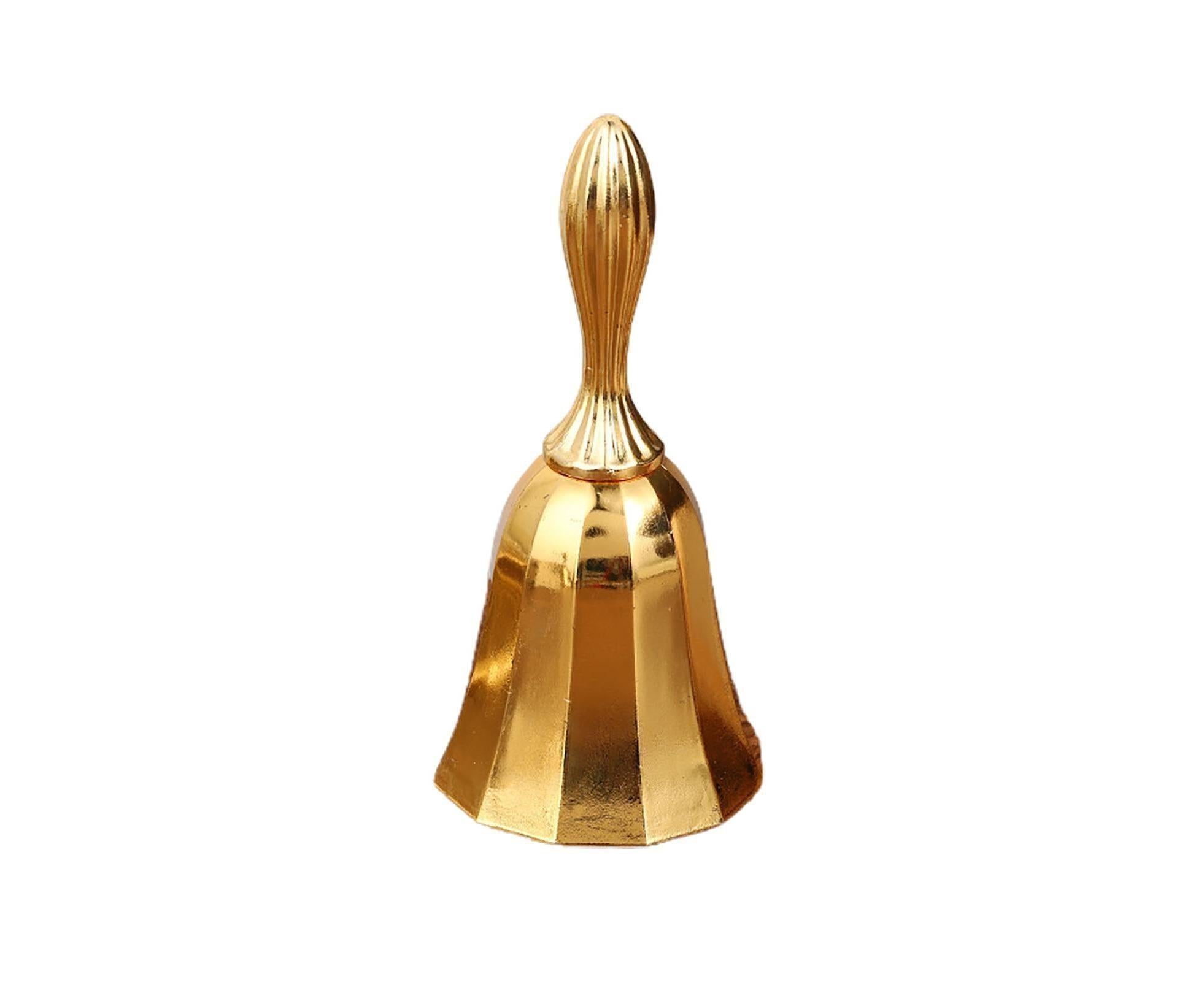 Portable Call Bell Widely Use Zinc Alloy Solid Decorative Dinner Handbell for Home-Golden - Image 1