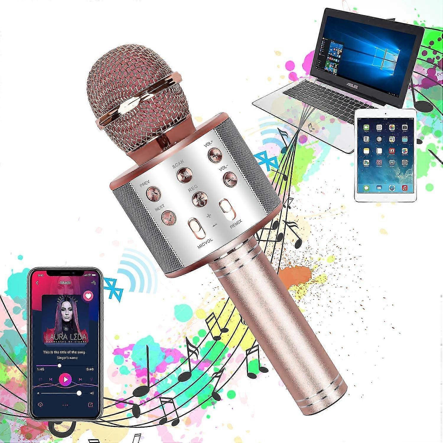 Bluetooth Karaoke Microphone - Mobile Phone Wireless Mic for Singing - Image 2