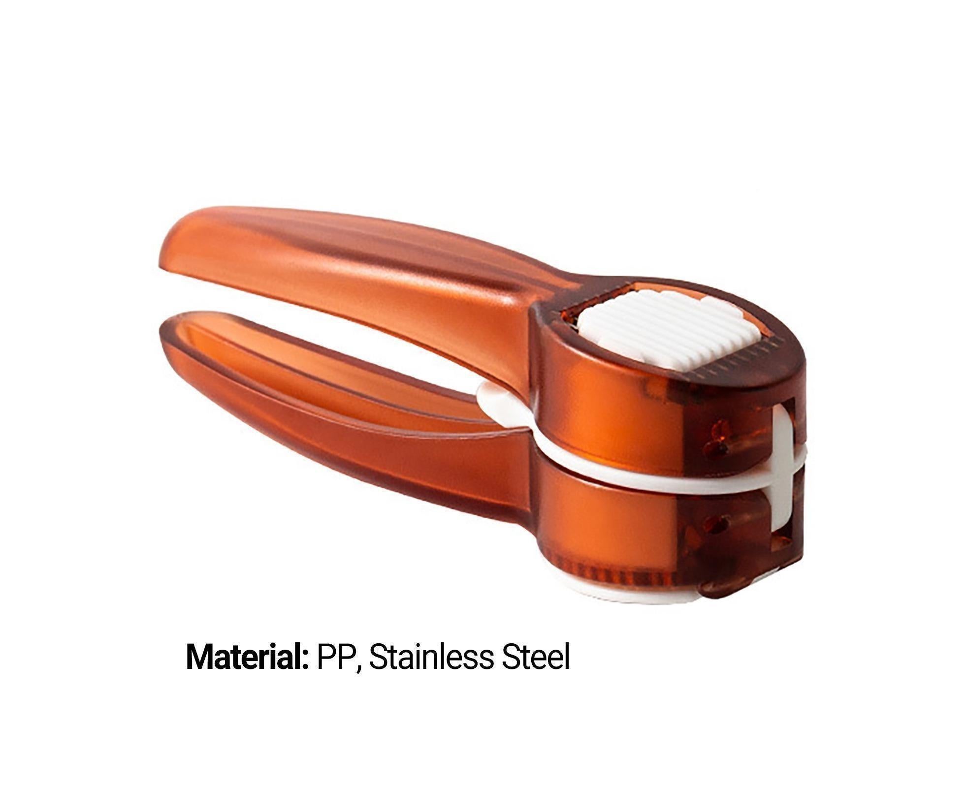 Garlic Press Double Sided Manual Cutter with Handle-Red - Image 2