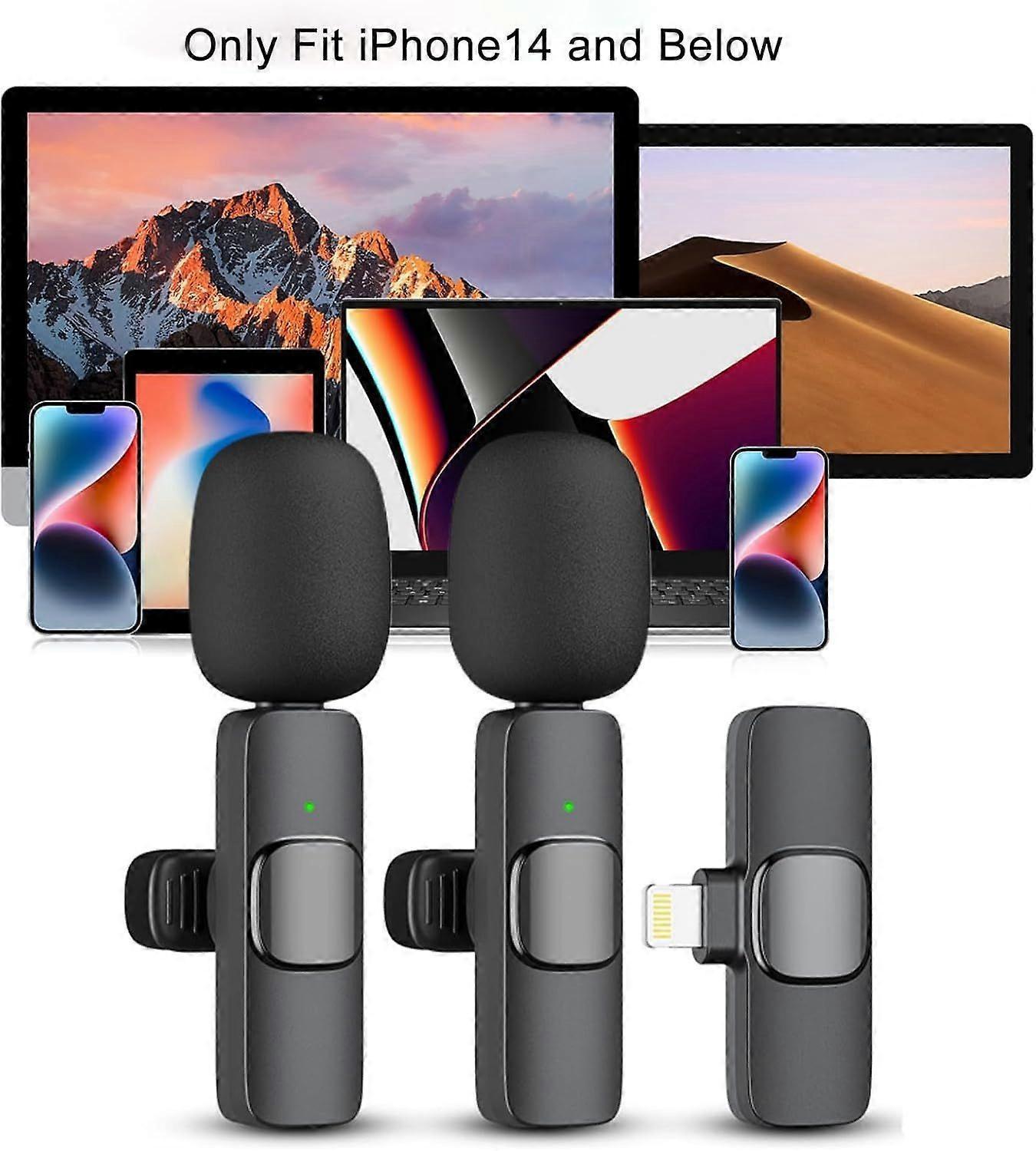 2-Pack Wireless Lavalier Microphones - Clip-on Mini Mics for iPhone Recording - Image 2