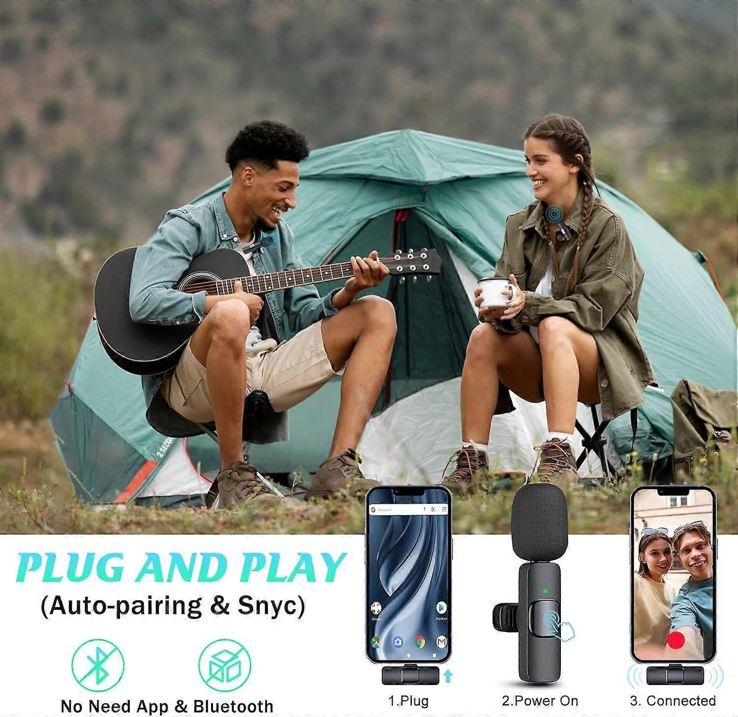 2-Pack Wireless Lavalier Microphones - Clip-on Mini Mics for iPhone Recording - Image 5