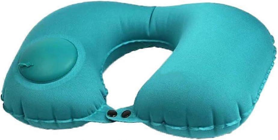 U-Shaped Inflatable Travel Neck Pillow - Soft Velvet Air Pillow for Flights,Car,Office - Image 1