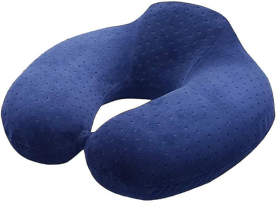 Memory Foam Travel Neck Pillow for Comfort Support - Tibetan Cyan - Image 1