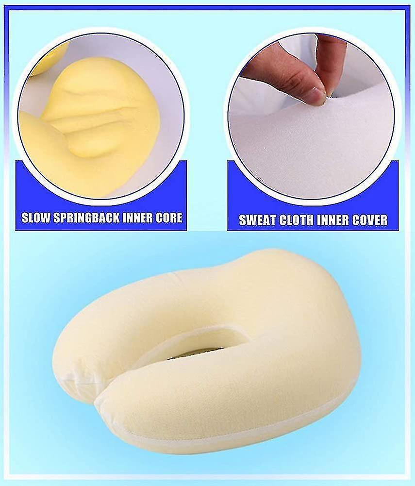 Memory Foam Travel Neck Pillow for Comfort Support - Tibetan Cyan - Image 4