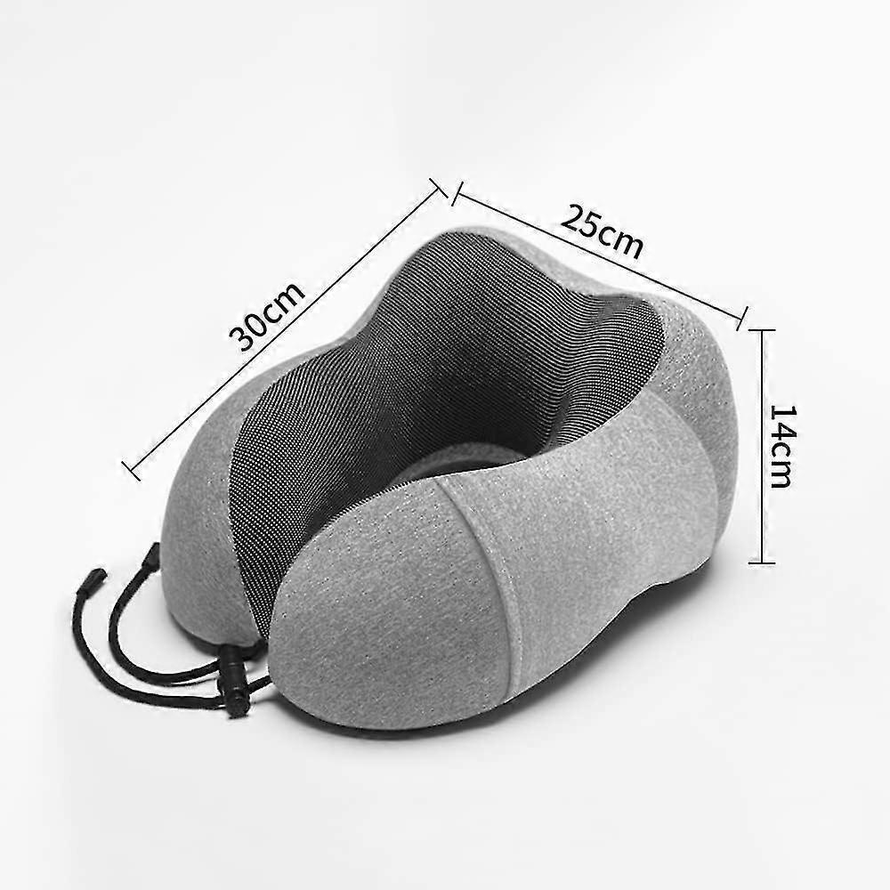 Comfy Memory Foam Travel Pillow for Airplane Car - Gray - Image 2