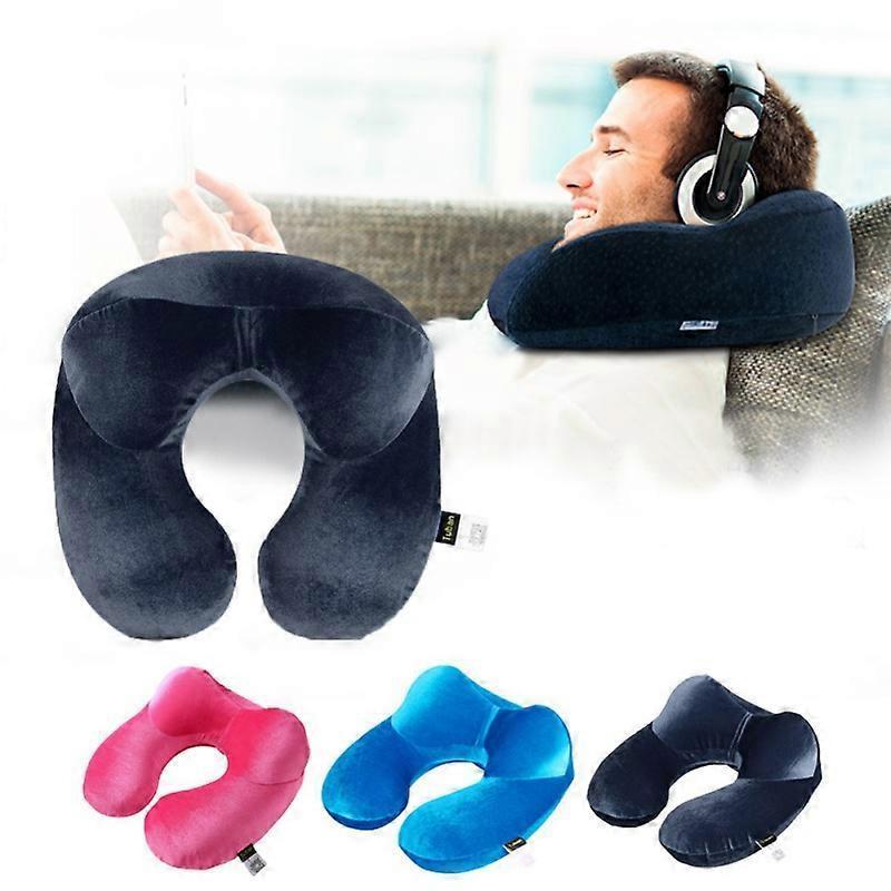 Inflatable U-Shape Travel Neck Pillows for Sleep Home Office Airplane Travel - Image 2