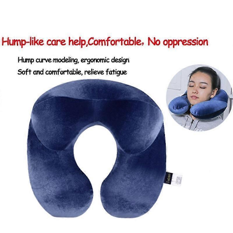 Inflatable U-Shape Travel Neck Pillows for Sleep Home Office Airplane Travel - Image 5